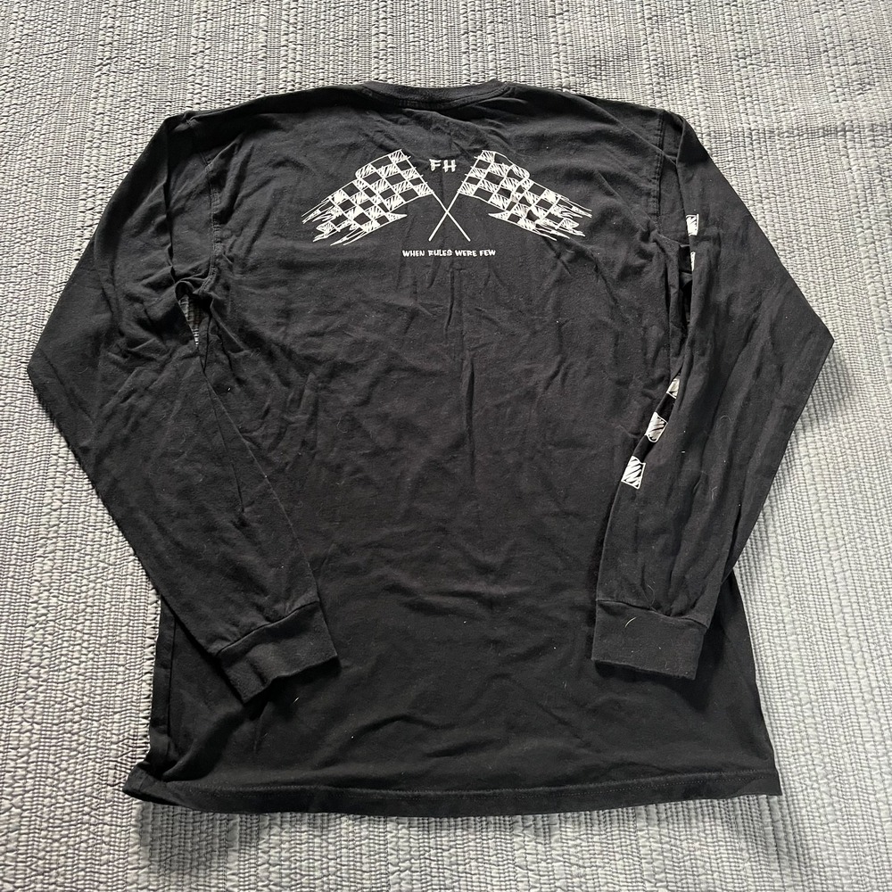 Fasthouse When Rules Were Few Long Sleeve T-Shirt Black Men's Large Graphic Tee